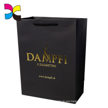 Embossing nad foil stamping black paper bag with customized logo print